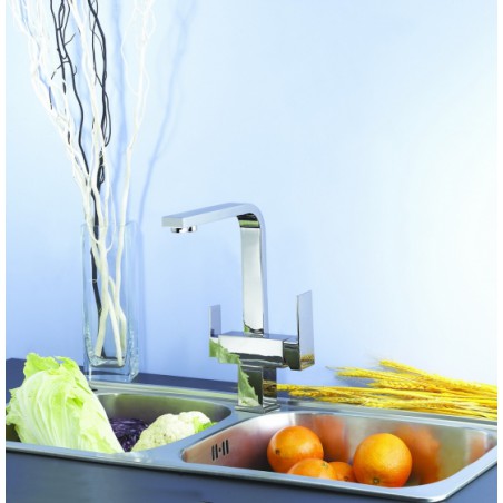 TAUPO Chrom - Trójdrożna bateria kuchenna do wody zimnej, ciepłej oraz filtrowanej - BlueWater