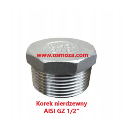 Korek nierdzewny  GZ 1/2"  do obudowy membrany AISI